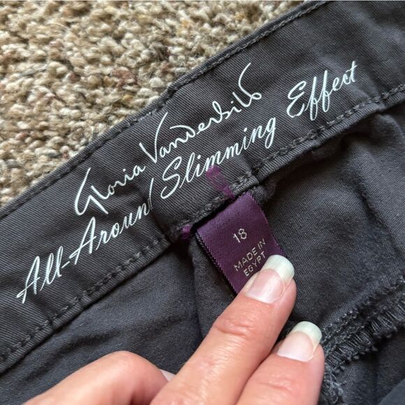 Gloria Vanderbilt Pants Sadie Slim Leg Low Rise Gray New Womens Size 18 - Picture 10 of 11